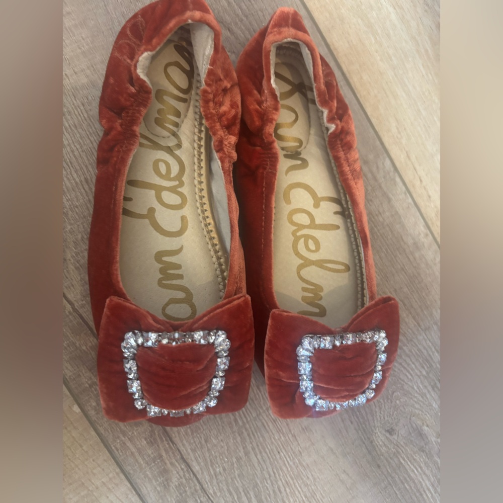 Sam Edelman Velvet Flats with Rhinestone Detail